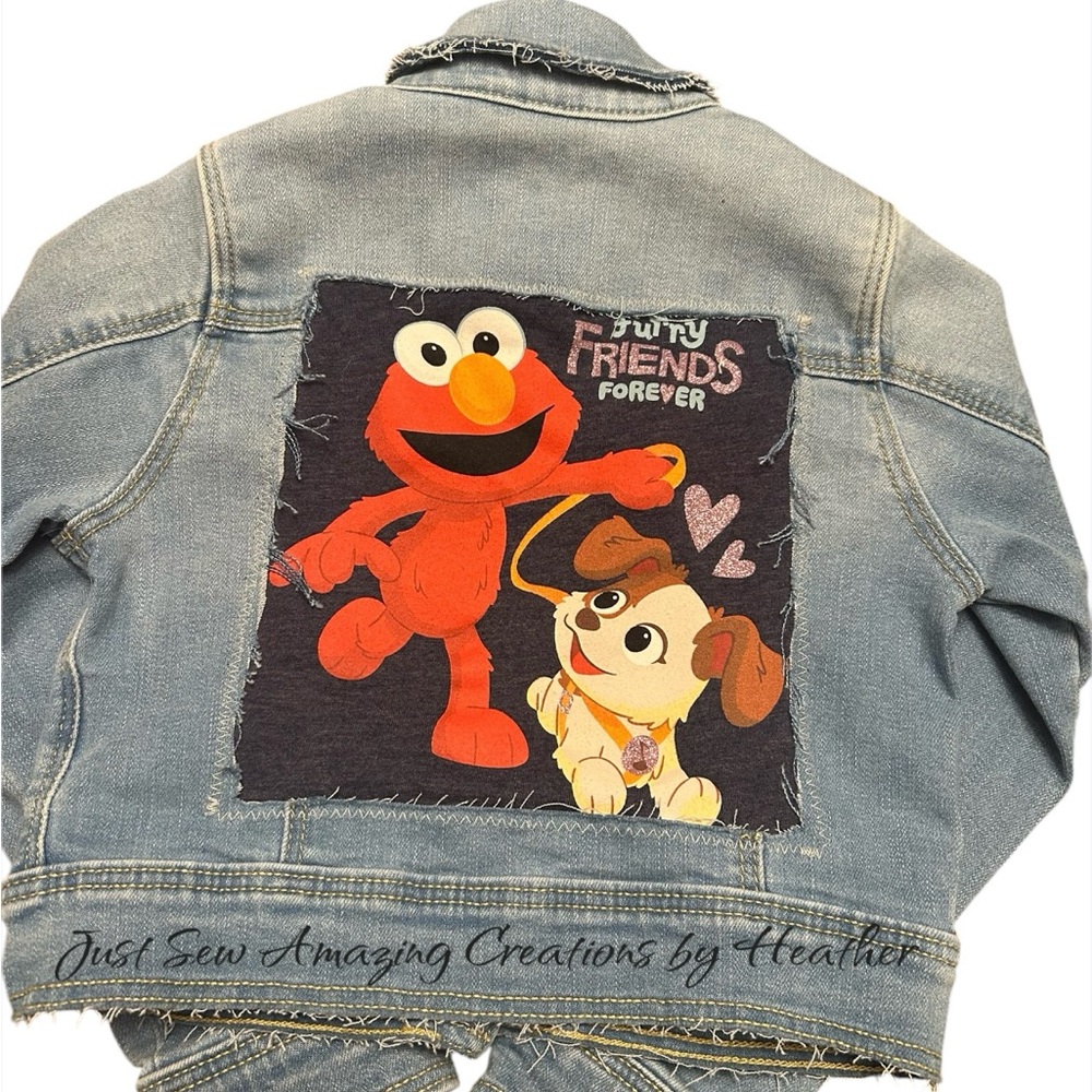 Kids upcycled jeans jacket